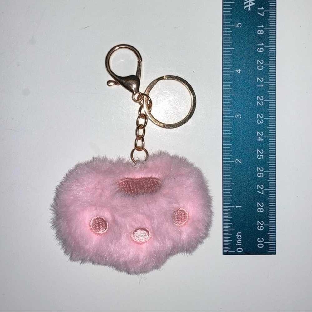 Pink Fluffy Paw Keychain